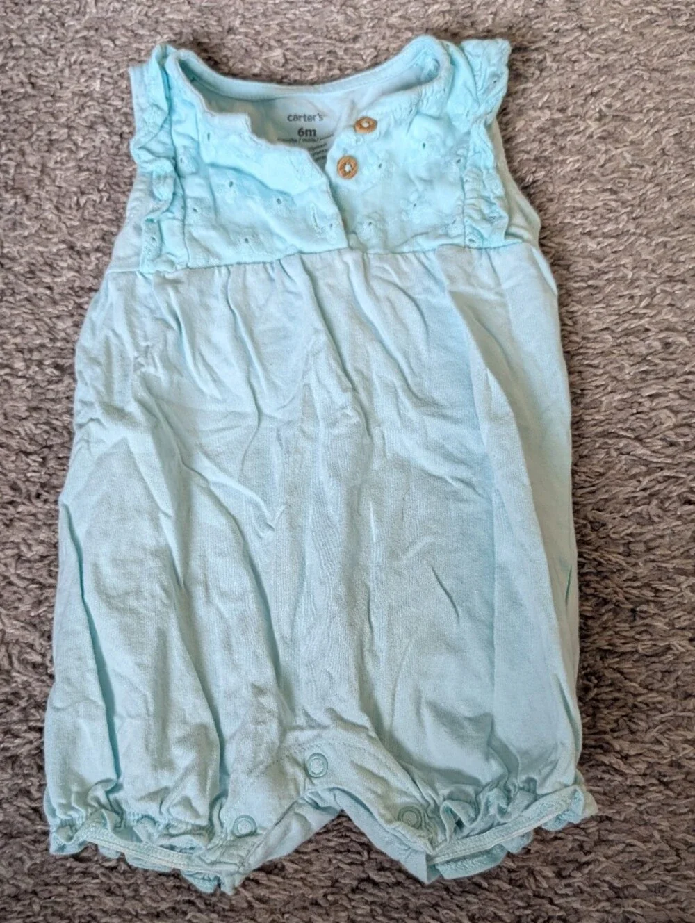 Carter's Light Blue Sleeveless Baby Romper